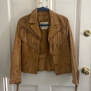 Vintage genuine suede western style jacket with fringe. Fits like a size small.